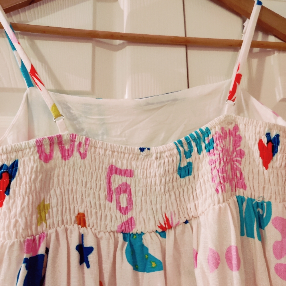 "PAPER HEARTS" Red and Blue Sleeveless Maxi Sundress with Spaghetti Straps - Picture 8 of 16